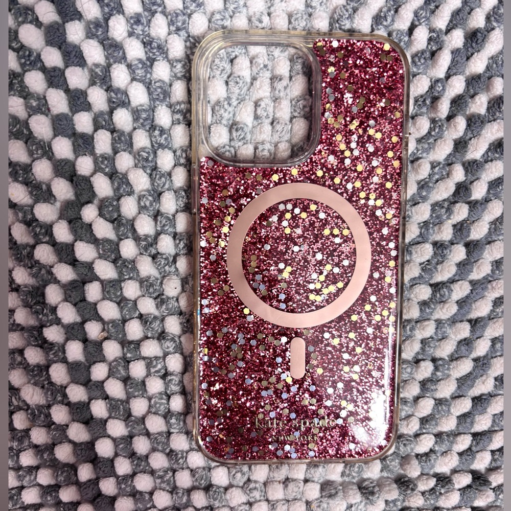 Pink sparkle Kate spade iPhone 14 Pro Max case